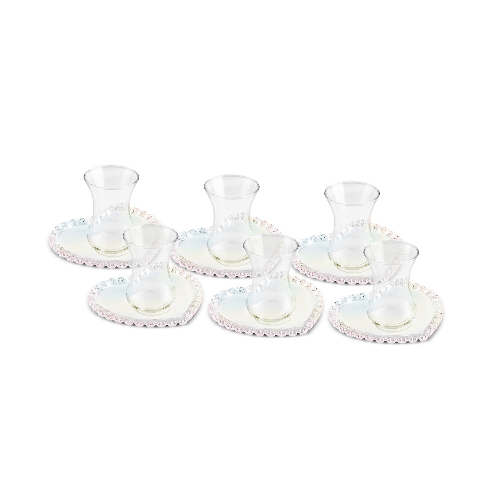 Karaca Rory 6 Kişilik 12 Parça Çay Seti – 130 ml (Kalp Şeklinde Alt Tabağı ile)-Sofra ürünleri-Prenseshome Leyweg-Prenseshome Leyweg