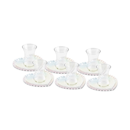 Karaca Rory 6 Kişilik 12 Parça Çay Seti – 130 ml (Kalp Şeklinde Alt Tabağı ile)-Sofra ürünleri-Prenseshome Leyweg-Prenseshome Leyweg