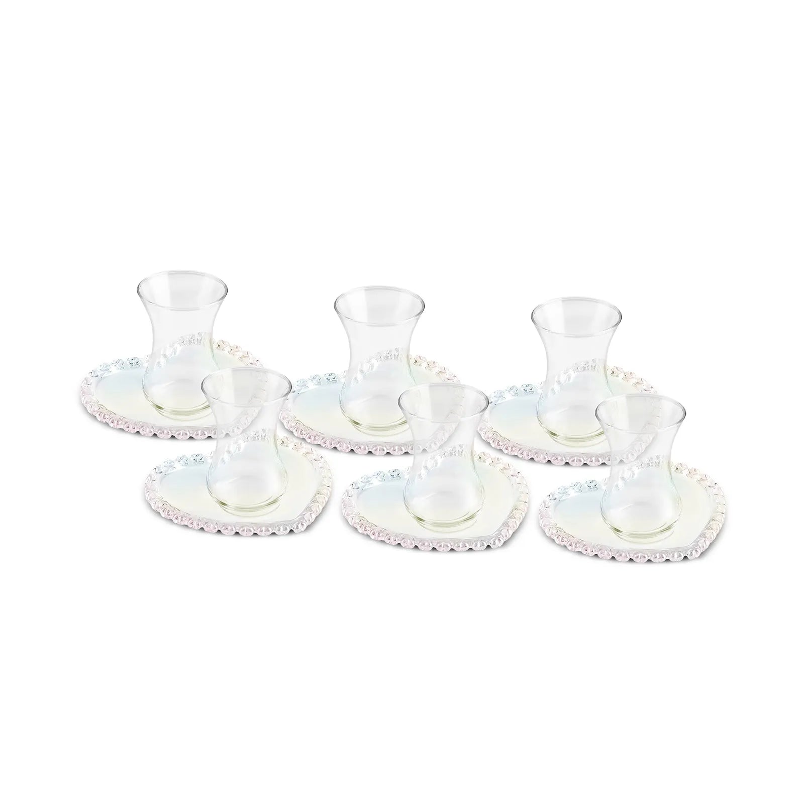 Karaca Rory 6 Kişilik 12 Parça Çay Seti – 130 ml (Kalp Şeklinde Alt Tabağı ile)-Sofra ürünleri-Prenseshome Leyweg-Prenseshome Leyweg