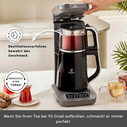 Karaca Robotea Pro 4 in 1 Konuşan Otomatik Çay Makinesi Su Isıtıcı ve Filtre Kahve Demleme Makinesi 2500W Space Gray-Elektronik ürün-Prenseshome Leyweg-Prenseshome Leyweg
