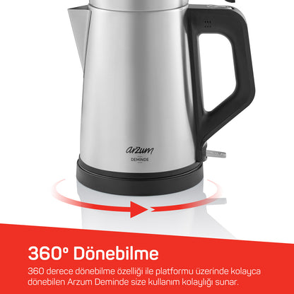 Arzum Deminde Çay Makinesi – Paslanmaz Çelik, Işıklı Göstergeli, Enerji Tasarruflu-Elektronik ürün-Prenseshome Leyweg-Prenseshome Leyweg
