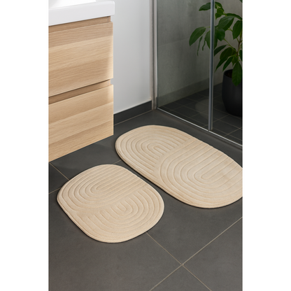 İpekçe Pamuklu 2’li Banyo Paspas Seti Erna - Oval (60x100 cm & 50x60 cm)-Prenseshome Leyweg-Cappicono-Prenseshome Leyweg