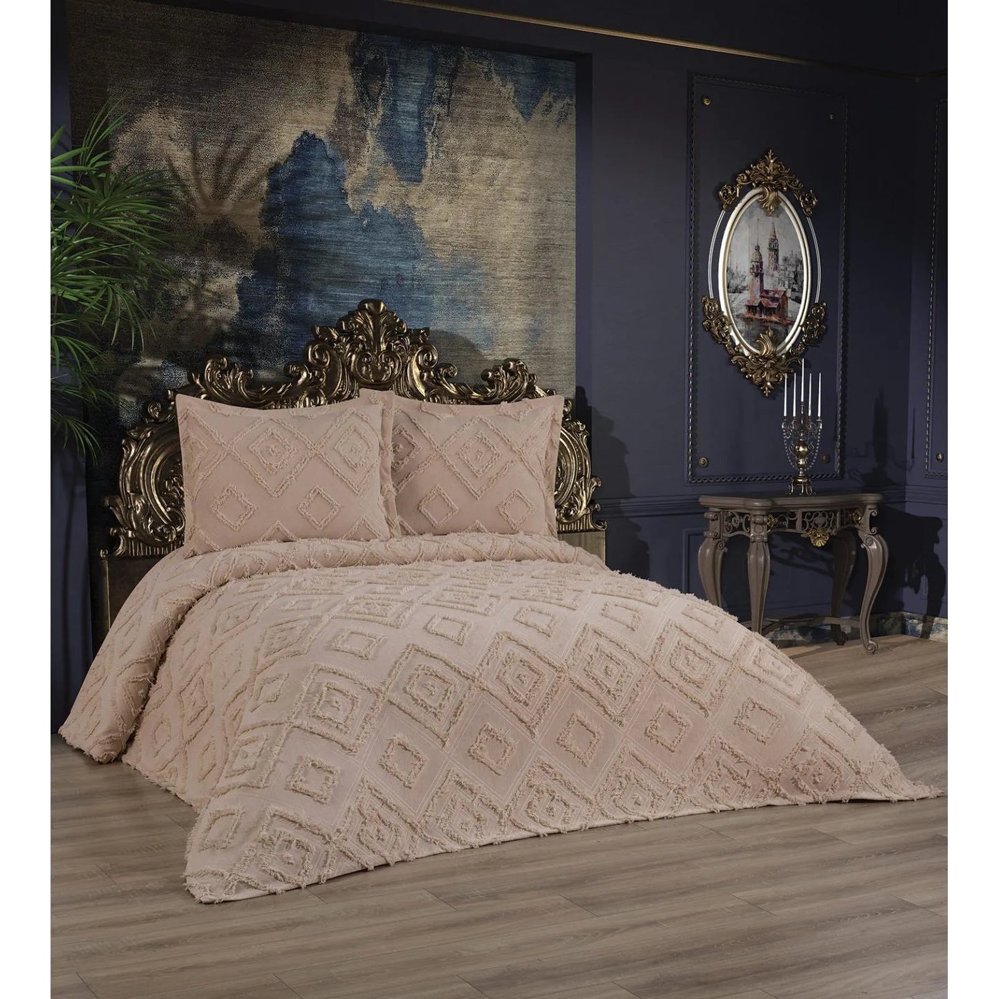 İpekçe Kamelya 3 Parça Pike Takımı – Krem, Taş, Bej, Antrasit Renk Seçenekli-Yatak Odasi-Prenseshome Leyweg-Bej-Prenseshome Leyweg