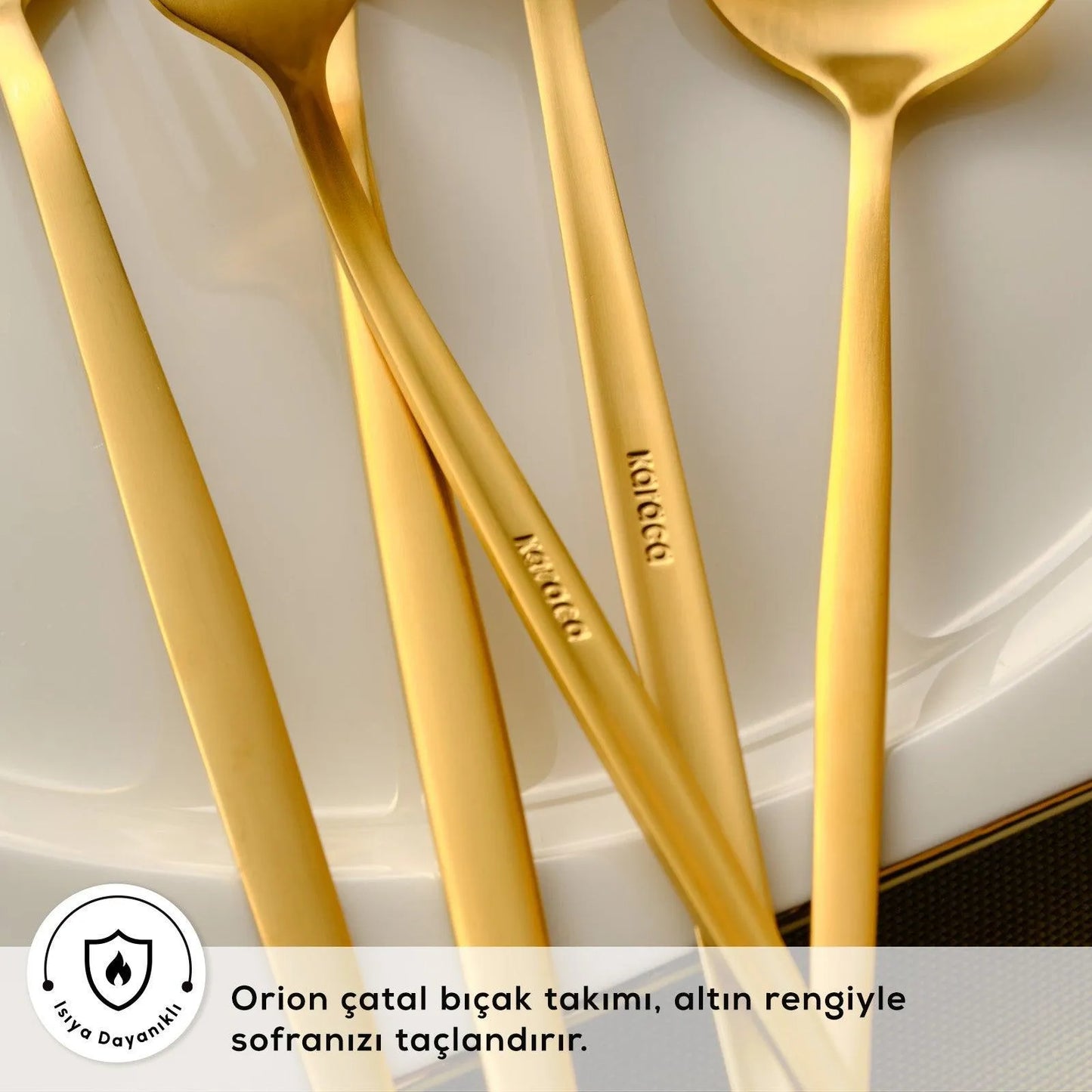 Karaca Orion Mat Gold 12 Kişilik 60 Parça Çatal Kaşık Bıçak Takımı-Sofra ürünleri-Prenseshome Leyweg-Prenseshome Leyweg