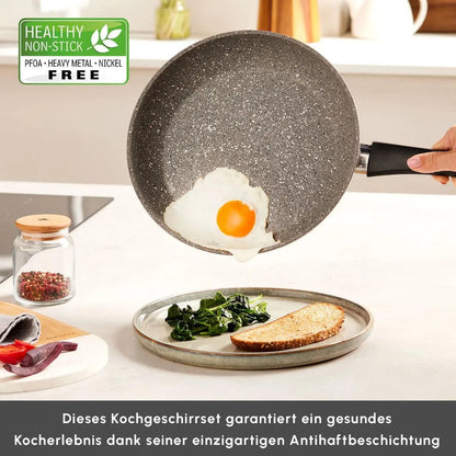 Karaca Gris Bio Granit 7 Parça Tencere Seti – Sağlıklı ve Dayanıklı, Yapışmaz Yüzeyli, İndüksiyon Hariç Tüm Ocaklarla Uyumlu-mutfak urunleri-Prenseshome Leyweg-Prenseshome Leyweg