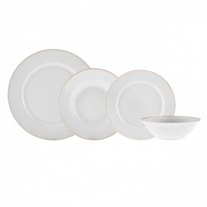 Elegance Bone Rebeca 24 Parça Yemek Takımı - Gold Detaylı Zarafet-Yemek Takimi-Prenseshome Leyweg-Prenseshome Leyweg