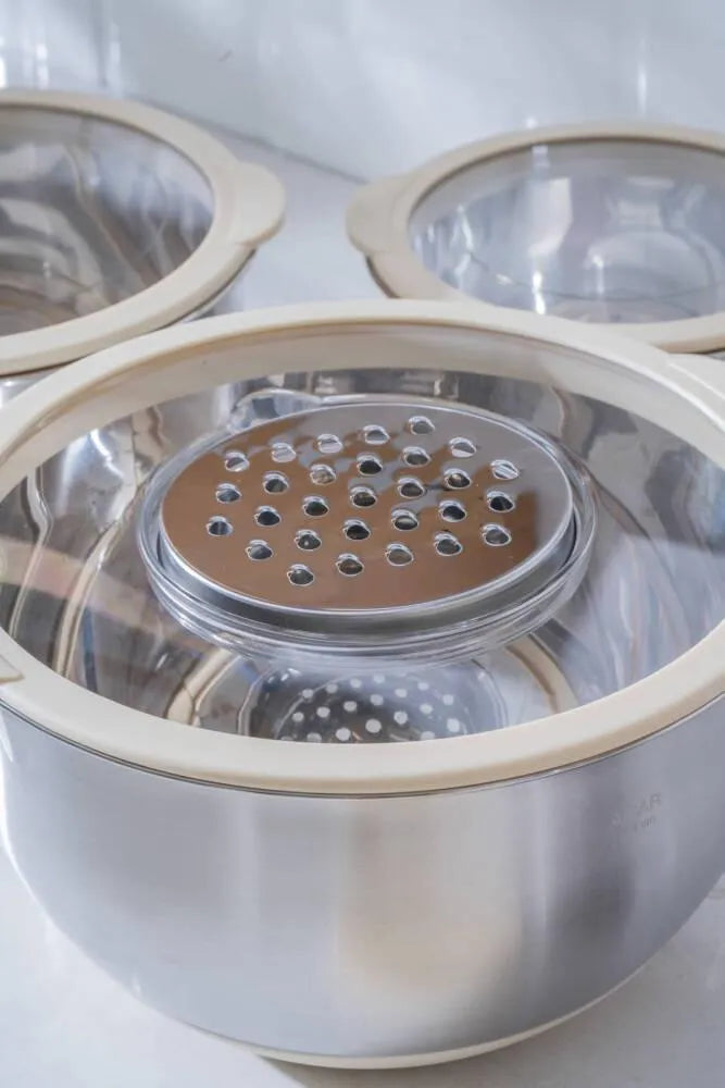 Acar Focus Pro Bej Kapaklı Paslanmaz Çelik Karıştırma ve Saklama Kabı Seti – 3 Parça-mutfak urunleri-Prenseshome Leyweg-Prenseshome Leyweg