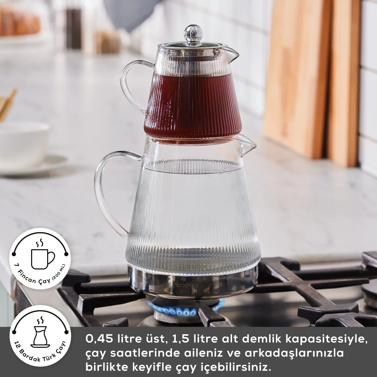 Karaca Keops XL Borosilikat Cam Çaydanlık – Isıya Dayanıklı, Şeffaf, Büyük Hacimli Tasarım-Cam urunler-PRENSESHOME LEYWEG-Prenseshome Leyweg