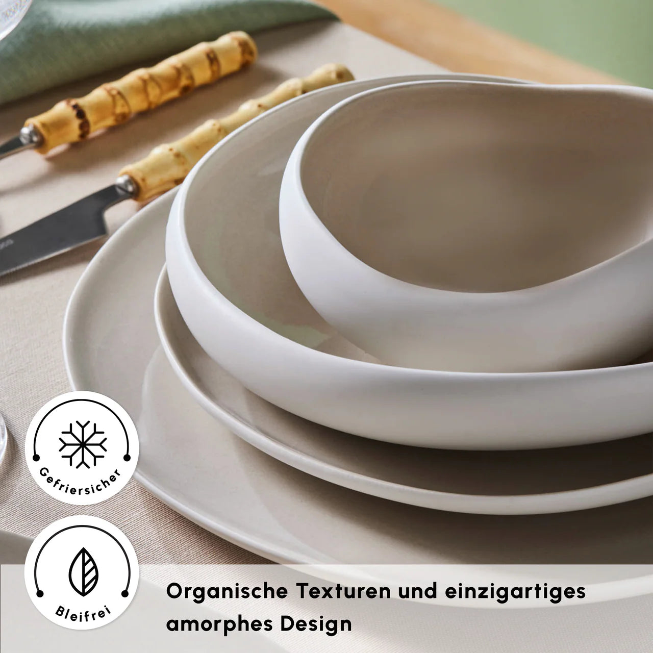 Karaca Cupid Earth 55 Parça Stoneware 12 Kişilik Modern Yemek Takımı-Yemek Takimi-Prenseshome Leyweg-Prenseshome Leyweg