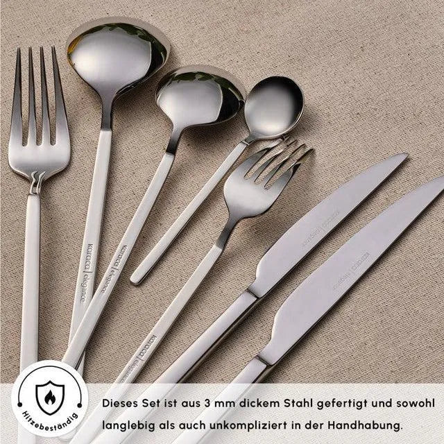 Karaca Gale Elegance 84 Parça 12 Kişilik Paslanmaz Çelik Çatal Bıçak Seti-Sofra ürünleri-Prenseshome Leyweg-Prenseshome Leyweg