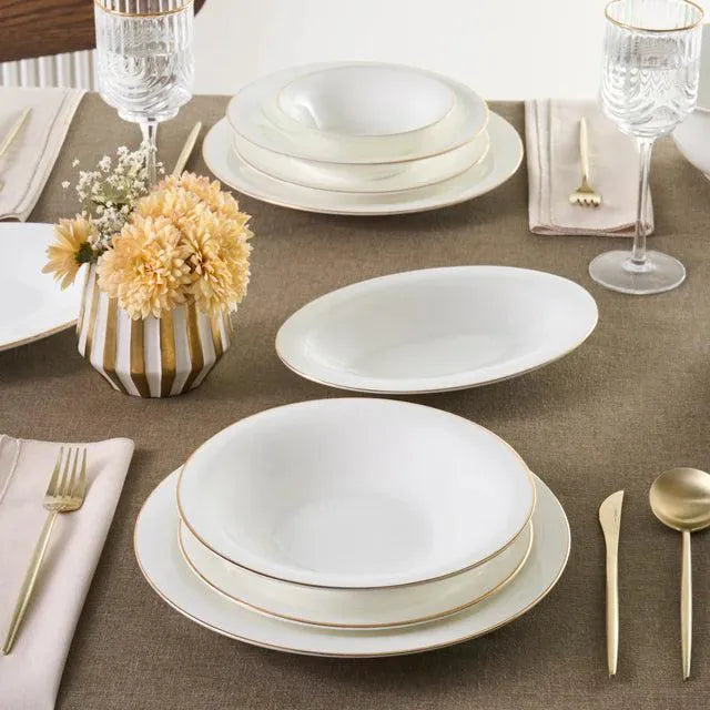 Karaca Fine Pearl Fame 58 Parça 12 Kişilik Yemek Takımı Gold Detayli-Yemek Takimi-Prenseshome Leyweg-Prenseshome Leyweg