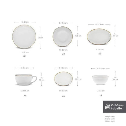 Karaca Marcelo 26 Parça Yeni Nesil Kemik Kahvaltı Takımı – 6 Kişilik, Beyaz Altın Detaylı-Yemek Takimi-Prenseshome Leyweg-Prenseshome Leyweg