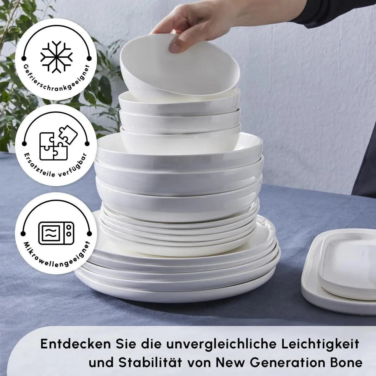 Karaca Favaro 12 Kişilik Yeni Nesil Kemik Beyaz Sofra Takımı – 53 Parça-Yemek Takimi-Prenseshome Leyweg-Prenseshome Leyweg