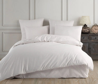 İpekçe Çizgili Pamuk Saten Çift Kişilik Nevresim Takımı – Lüks Dokunuş-Yatak Odasi-Prenseshome Leyweg-Stone-Prenseshome Leyweg