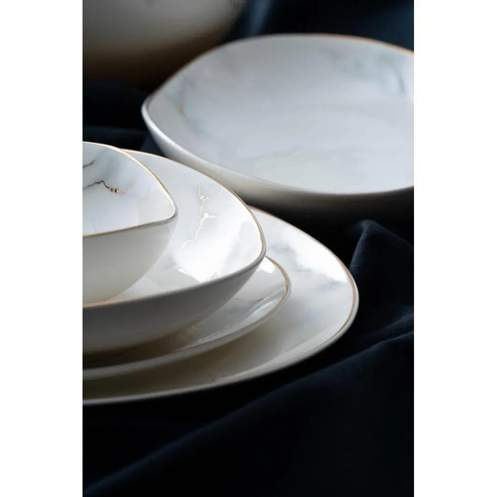 Acar Darcie 6 Kişilik 29 Parça Yaldızlı Porselen Yemek Takımı-Yemek Takimi-Prenseshome Leyweg-Prenseshome Leyweg