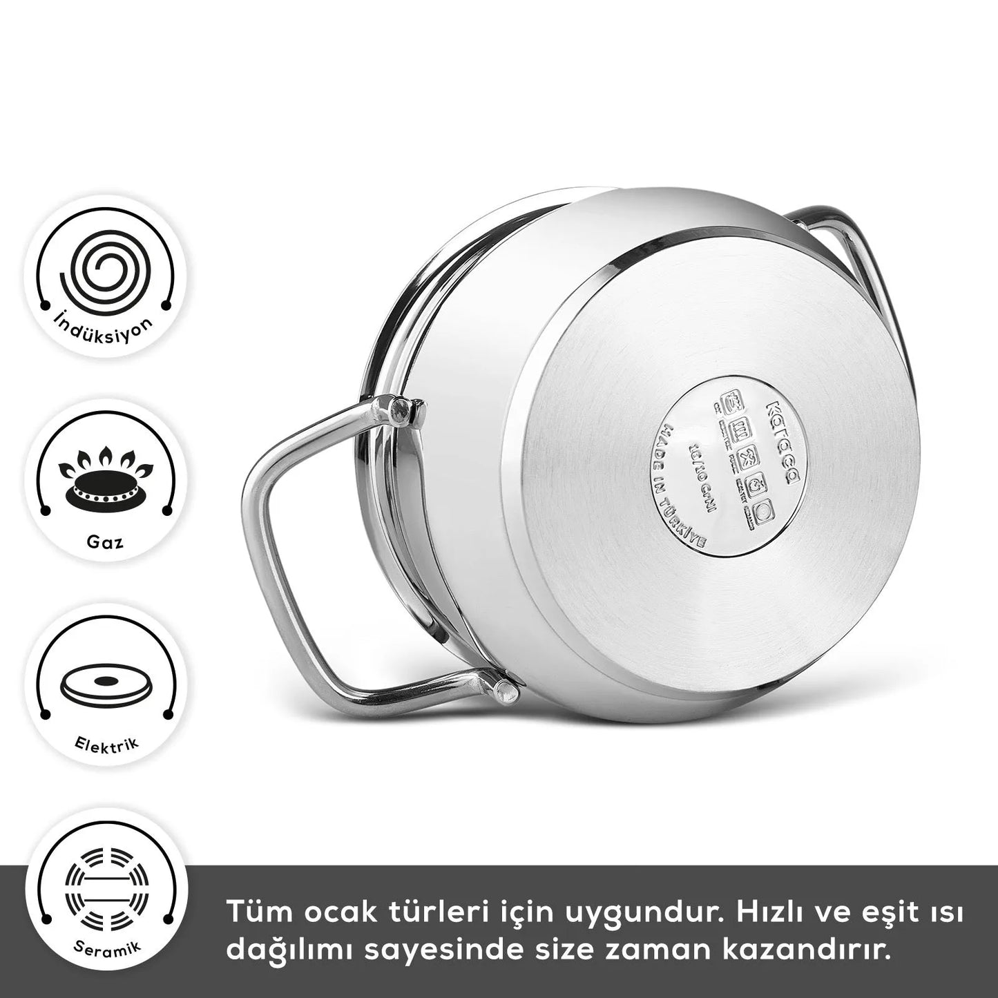 Karaca Emirgan XL 10 Parça Çelik Tencere Seti – Saklama Kaplı, Cam Kapaklı, İndüksiyon ve Fırın Uyumlu-mutfak urunleri-Prenseshome Leyweg-Prenseshome Leyweg