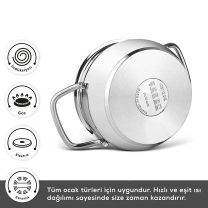 Karaca Emirgan XL 10 Parça Çelik Tencere Seti – Saklama Kaplı, Cam Kapaklı, İndüksiyon ve Fırın Uyumlu-mutfak urunleri-Prenseshome Leyweg-Prenseshome Leyweg