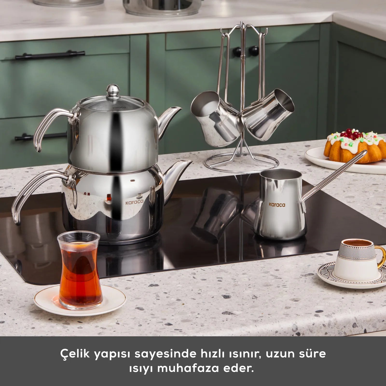 Karaca Belgrad 15 Parça Çelik Çeyiz Seti – İndüksiyon Tabanlı Tencere, Çaydanlık ve Cezve Takımı-mutfak urunleri-Prenseshome Leyweg-Prenseshome Leyweg