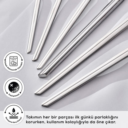 Karaca Elegance Midway Platin 84 Parça 12 Kişilik Sofra Çatal Kaşık Bıçak Seti-Sofra ürünleri-Prenseshome Leyweg-Prenseshome Leyweg