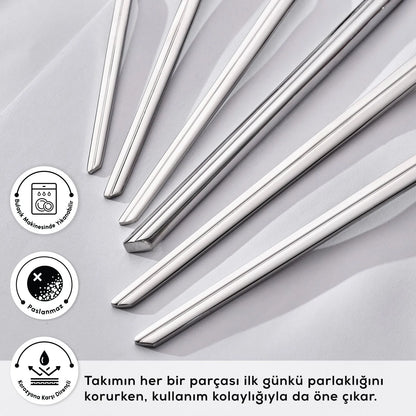 Karaca Elegance Midway Platin 84 Parça 12 Kişilik Sofra Çatal Kaşık Bıçak Seti-Sofra ürünleri-Prenseshome Leyweg-Prenseshome Leyweg