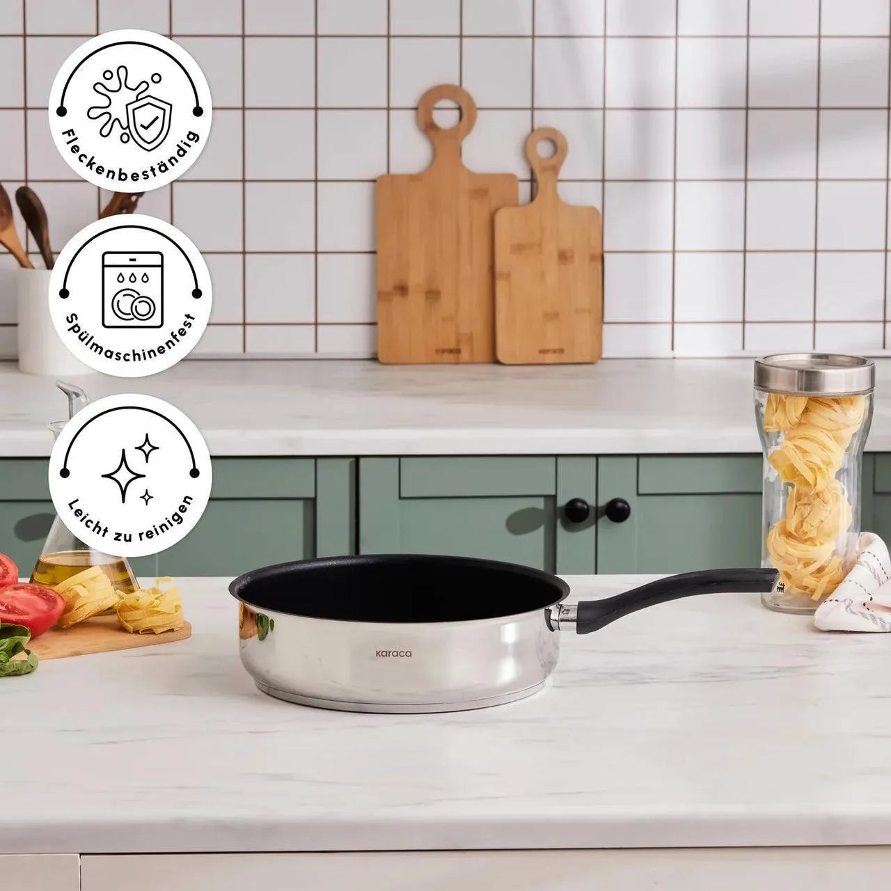 Karaca Gastro Tava – 22 / 24 / 26 / 28 cm – 304 Paslanmaz Çelik-mutfak urunleri-Prenseshome Leyweg-28 cm-Prenseshome Leyweg