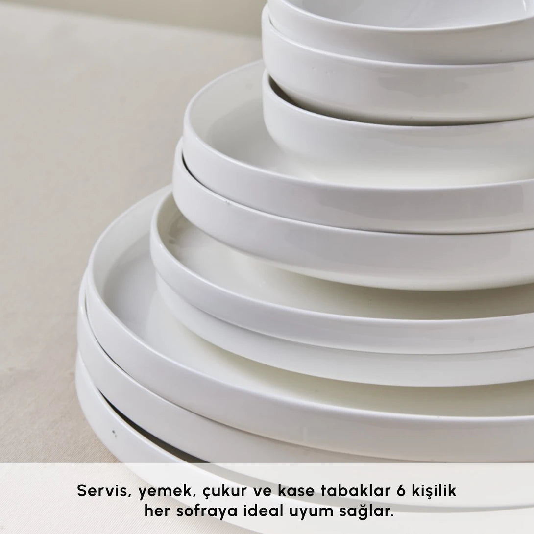 Karaca Beyaz Bone Porselen 24 Parça Saturn Yemek Takımı – 6 Kişilik-Yemek Takimi-Prenseshome Leyweg-Prenseshome Leyweg