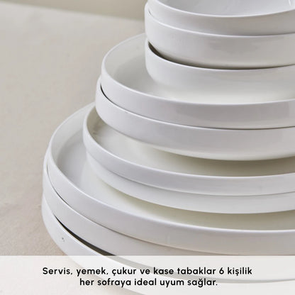 Karaca Beyaz Bone Porselen 24 Parça Saturn Yemek Takımı – 6 Kişilik-Yemek Takimi-Prenseshome Leyweg-Prenseshome Leyweg