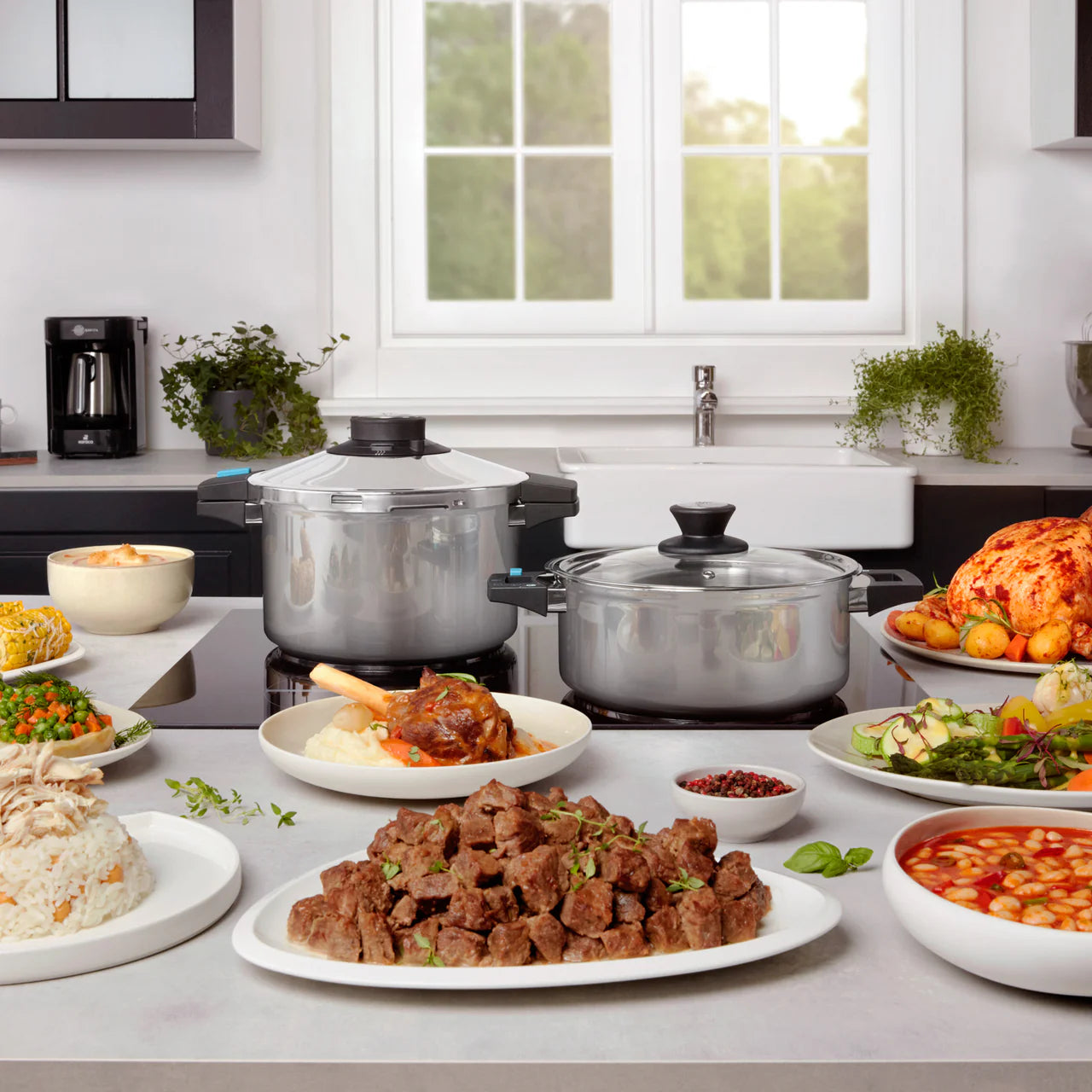 Karaca Quick & Safe Pressure Cooker Set, 4 L & 6 L-mutfak urunleri-Prenseshome Leyweg-Prenseshome Leyweg