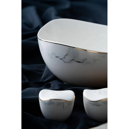 Acar Darcie 6 Kişilik 29 Parça Yaldızlı Porselen Yemek Takımı-Yemek Takimi-Prenseshome Leyweg-Prenseshome Leyweg