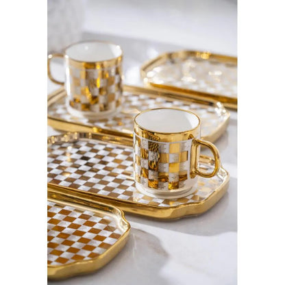 Acar Skye 2 Kisilik Gold Kahve Fincani Takimi - 90 ml-Prenseshome Leyweg-Prenseshome Leyweg