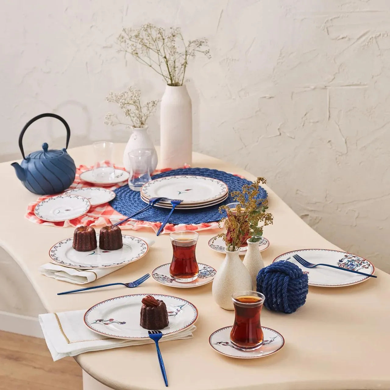 Karaca Nakkaş 6 Kişilik 18 Parça Tatlı Seti-Sofra ürünleri-Prenseshome Leyweg-Prenseshome Leyweg