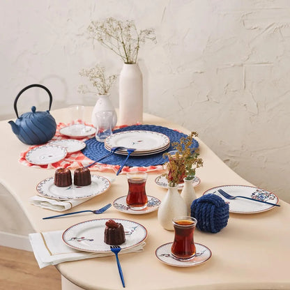 Karaca Nakkaş 6 Kişilik 18 Parça Tatlı Seti-Sofra ürünleri-Prenseshome Leyweg-Prenseshome Leyweg