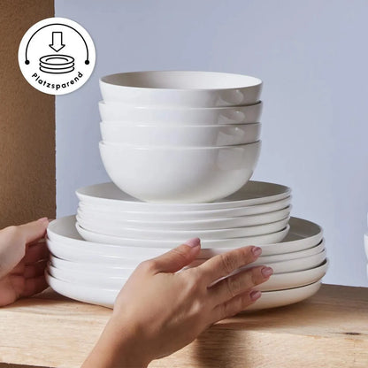 Karaca Favaro 12 Kişilik Yeni Nesil Kemik Beyaz Sofra Takımı – 53 Parça-Yemek Takimi-Prenseshome Leyweg-Prenseshome Leyweg