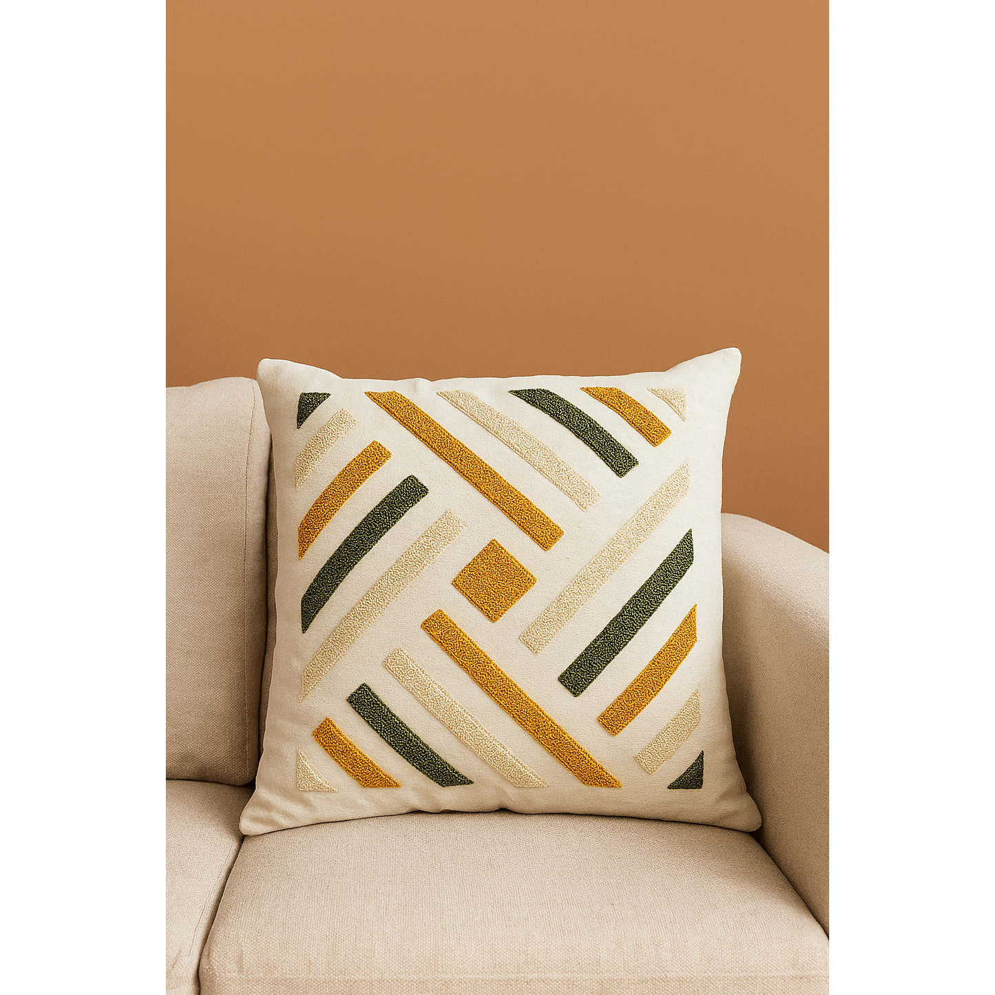 Geometrik Nakışlı Dekoratif Yastık Kılıfı – 45x45 cm-Prenseshome Leyweg-Prenseshome Leyweg
