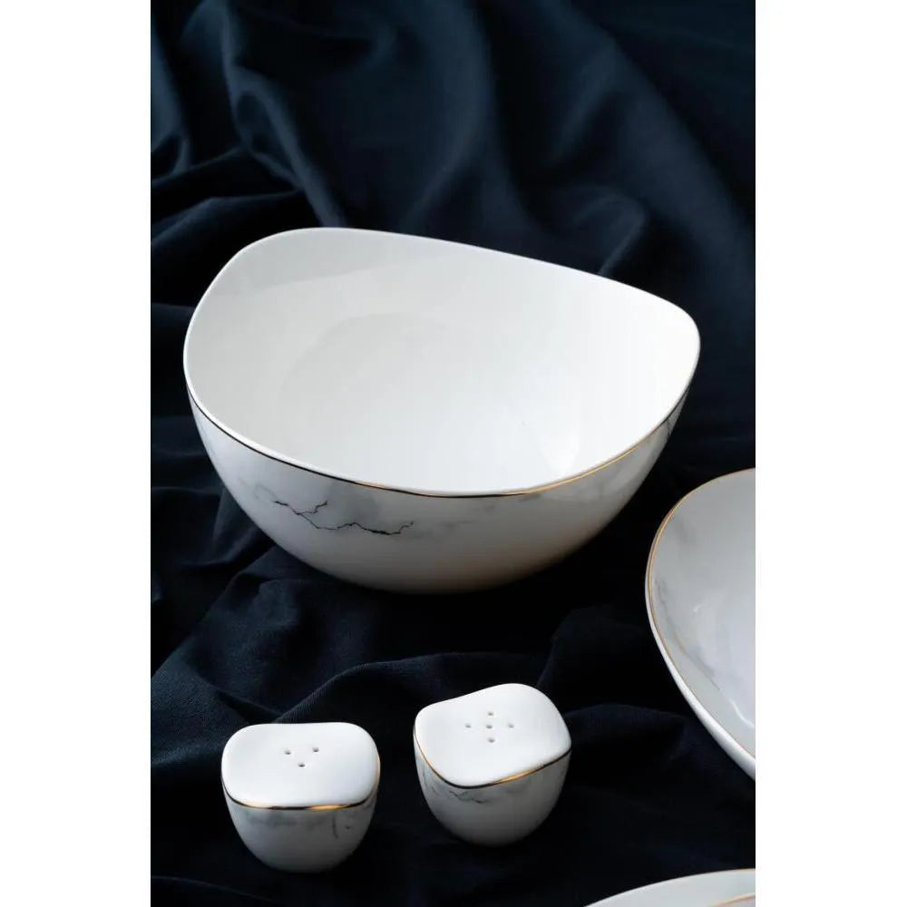 Acar Darcie 6 Kişilik 29 Parça Yaldızlı Porselen Yemek Takımı-Yemek Takimi-Prenseshome Leyweg-Prenseshome Leyweg