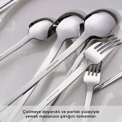 Karaca Elegance Midway Platin 84 Parça 12 Kişilik Sofra Çatal Kaşık Bıçak Seti-Sofra ürünleri-Prenseshome Leyweg-Prenseshome Leyweg