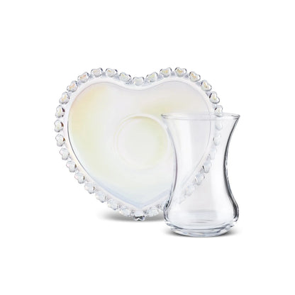 Karaca Rory 6 Kişilik 12 Parça Çay Seti – 130 ml (Kalp Şeklinde Alt Tabağı ile)-Sofra ürünleri-Prenseshome Leyweg-Prenseshome Leyweg