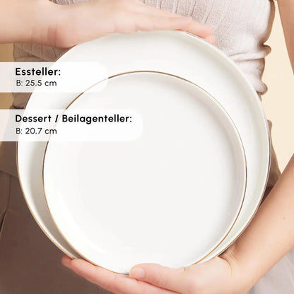 Karaca Stream Bone New Saturn Gold 12 Kişilik 59 Parça Porselen Yemek Takımı-Yemek Takimi-Prenseshome Leyweg-Prenseshome Leyweg