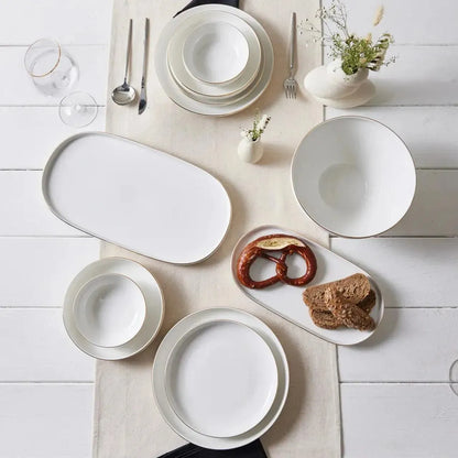 Karaca Streamline Saturn 19 Parça 4 Kişilik Gold Detaylı Porselen Yemek Takımı-Yemek Takimi-Prenseshome Leyweg-Prenseshome Leyweg