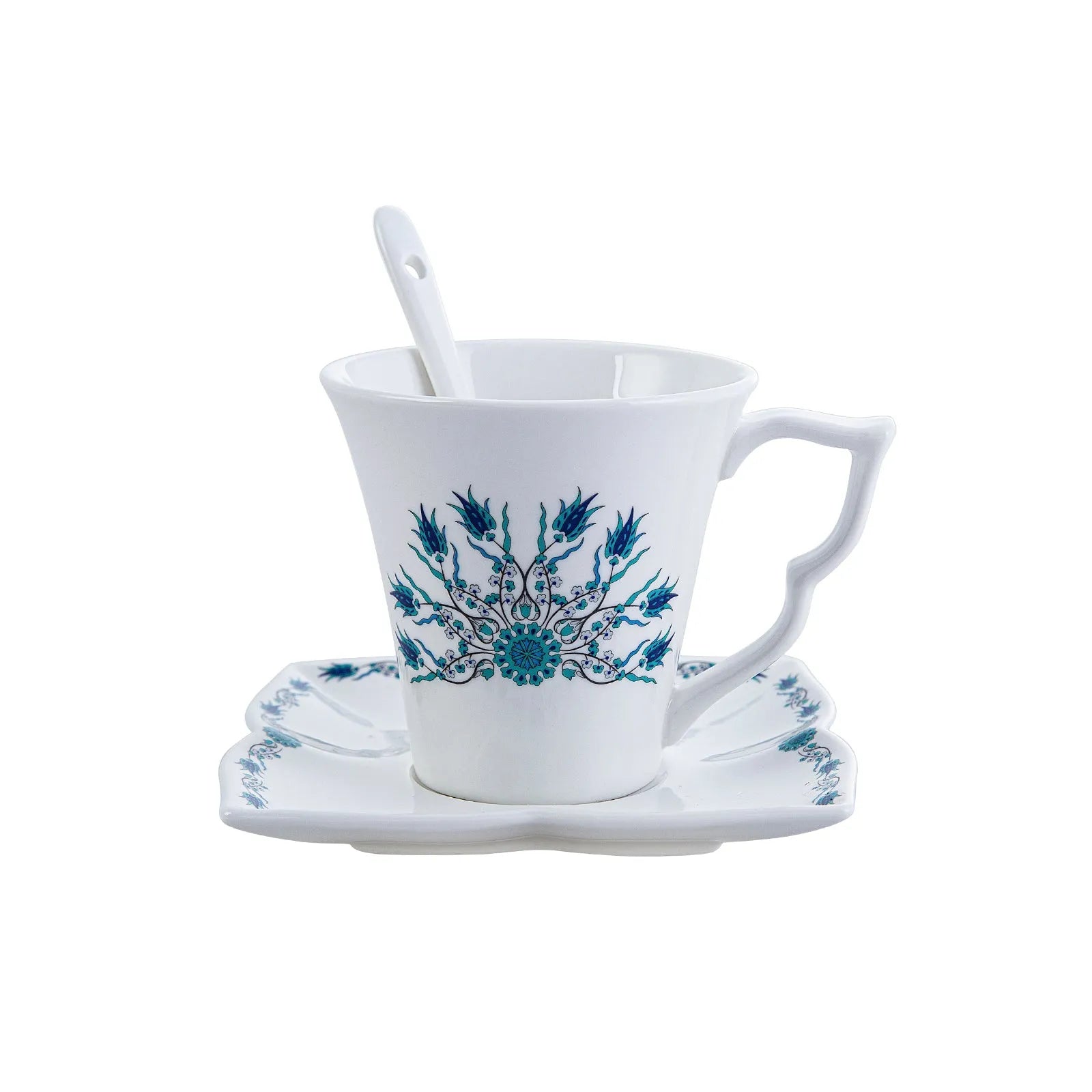 Karaca İznik 32 Parça Kahvaltı Takımı – 6 Kişilik Kare Desenli Porselen Set-Sofra ürünleri-Prenseshome Leyweg-Prenseshome Leyweg