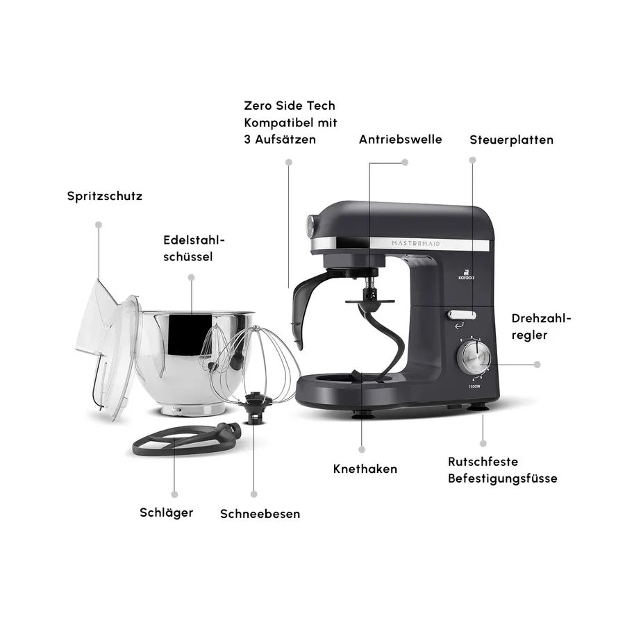 Karaca Mastermaid Chef Pro Mutfak Robotu – 1500W Çift Kollu, Uzay Grisi, Geniş Hazneli-Elektronik ürün-PRENSESHOME LEYWEG-Prenseshome Leyweg