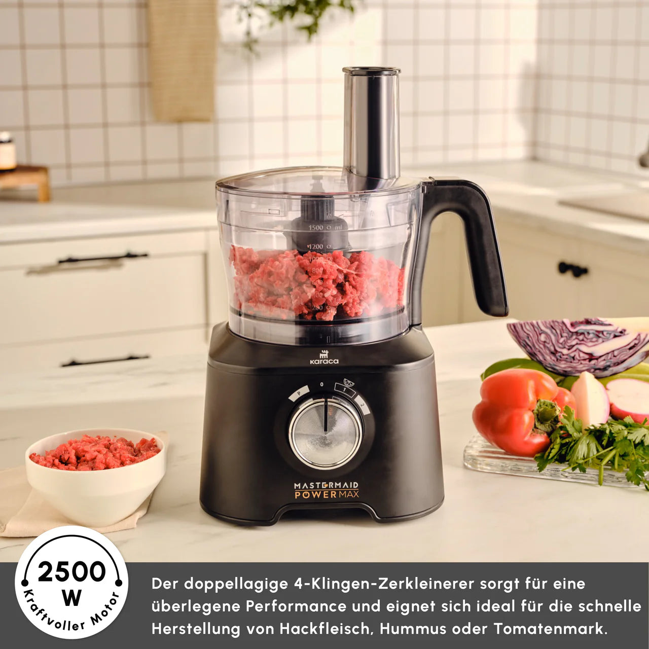Karaca Mastermaid Power Max 11’i 1 Arada Mutfak Robotu 2500W – Mat Siyah Gümüş-Elektronik ürün-Prenseshome Leyweg-Prenseshome Leyweg