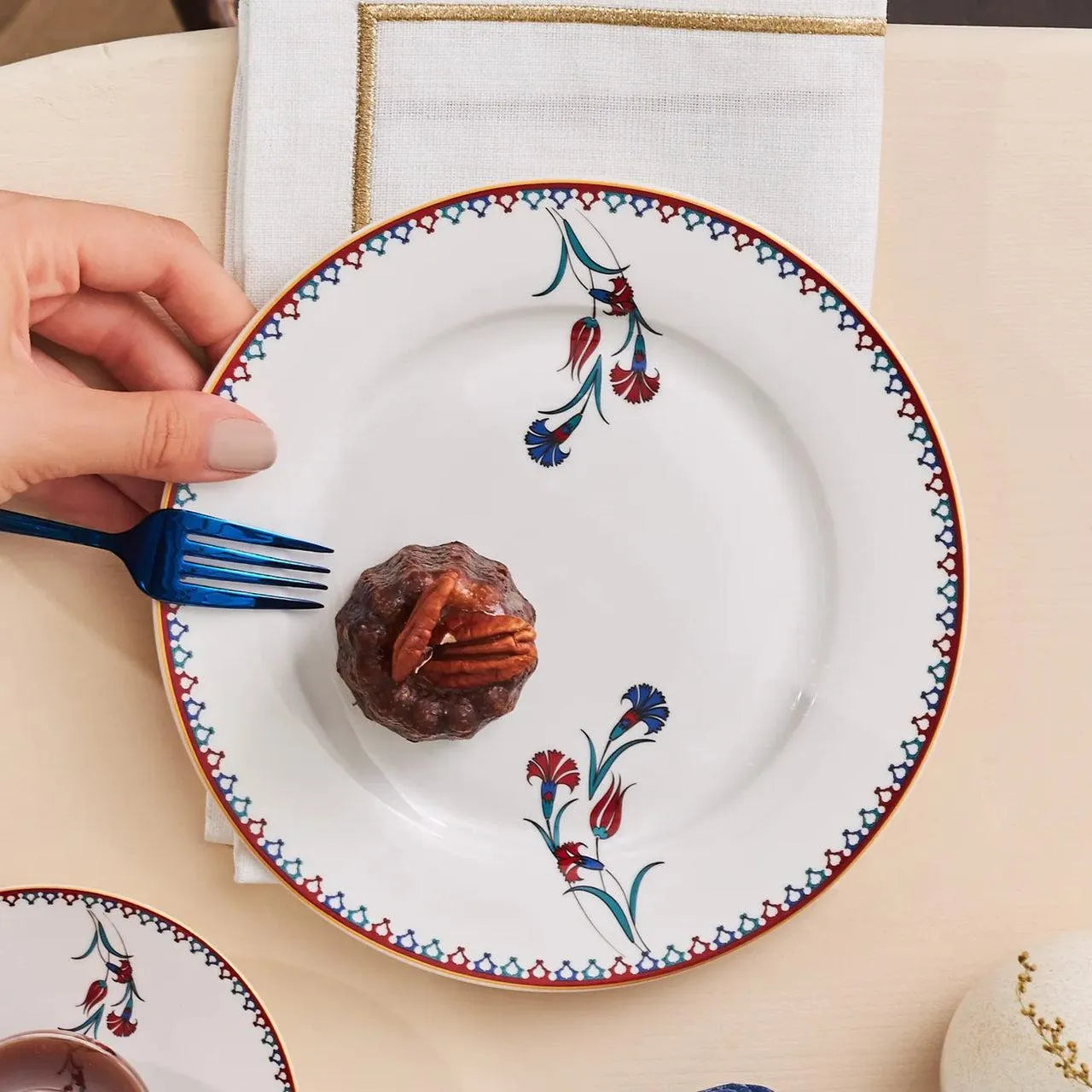 Karaca Nakkaş 6 Kişilik 18 Parça Tatlı Seti-Sofra ürünleri-Prenseshome Leyweg-Prenseshome Leyweg