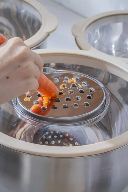 Acar Focus Pro Bej Kapaklı Paslanmaz Çelik Karıştırma ve Saklama Kabı Seti – 3 Parça-mutfak urunleri-Prenseshome Leyweg-Prenseshome Leyweg