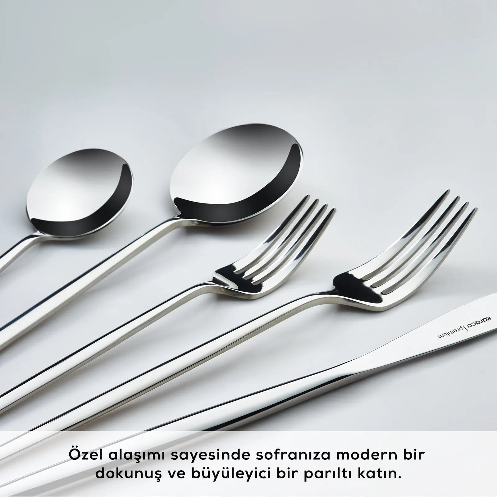 Karaca 316 Premium Mild Platin 12 Kişilik 84 Parça Çatal Kaşık Bıçak Takımı-Sofra ürünleri-Prenseshome Leyweg-Prenseshome Leyweg