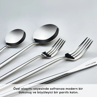 Karaca 316 Premium Mild Platin 12 Kişilik 84 Parça Çatal Kaşık Bıçak Takımı-Sofra ürünleri-Prenseshome Leyweg-Prenseshome Leyweg