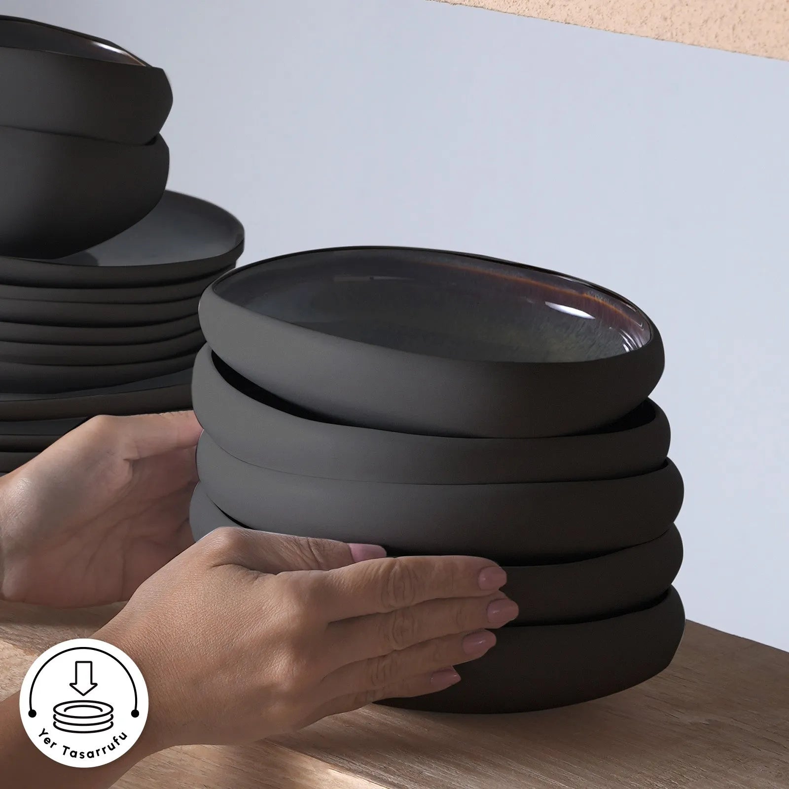 Karaca Earth Collection Galactic Black 59 Parça 12 Kişilik Yemek Takımı-Yemek Takimi-Prenseshome Leyweg-Prenseshome Leyweg