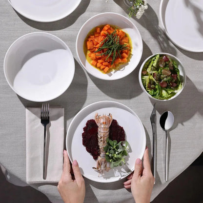 Karaca Felix 6 Kişilik 18 Parça Porselen Yemek Takımı - Beyaz-Yemek Takimi-Prenseshome Leyweg-Prenseshome Leyweg