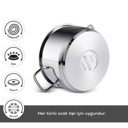 Karaca Belgrad 15 Parça Çelik Çeyiz Seti – İndüksiyon Tabanlı Tencere, Çaydanlık ve Cezve Takımı-mutfak urunleri-Prenseshome Leyweg-Prenseshome Leyweg