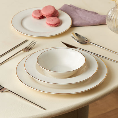 Elegance Bone Rebeca 24 Parça Yemek Takımı - Gold Detaylı Zarafet-Yemek Takimi-Prenseshome Leyweg-Prenseshome Leyweg